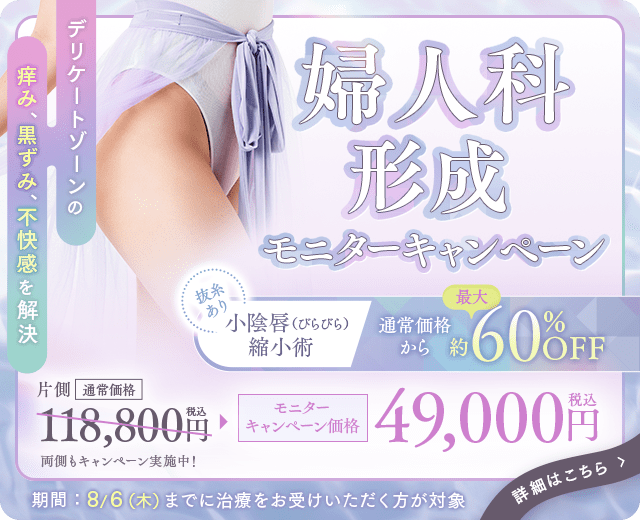 婦人科形成（小陰唇縮小術／抜糸あり）最大約60％OFFモニターキャンペーン