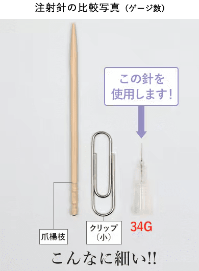 注射針の比較写真