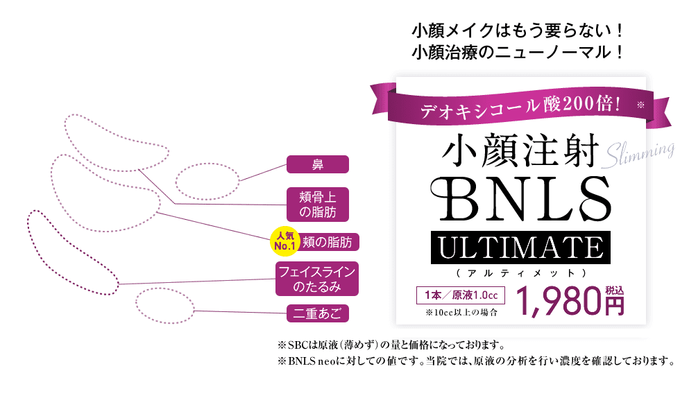 脂肪溶解注射 BNLS アルティメット(小顔注射)