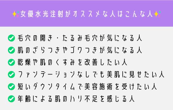 〈女優水光注射〉がオススメの人はこんな人✨