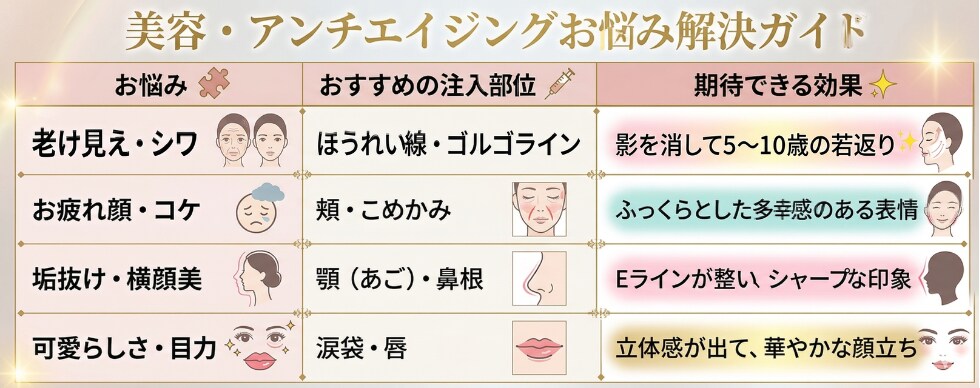 どの部位に入れたら効果的？