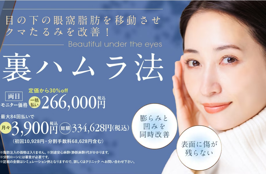 目の下のクマ取り・たるみ解消！「裏ハムラ法」でふくらみと影を同時に解決✨