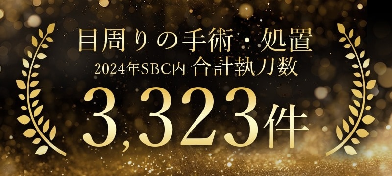 安心の実績！目周りの手術・処置 合計執刀数3,323件(2024年SBC内)