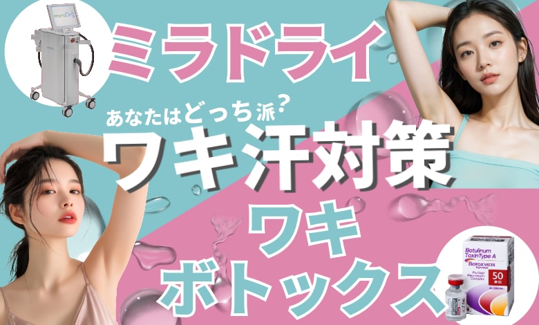 山梨・甲府で「ワキ汗・ニオイ対策」ミラドライとワキボトックスを徹底比較!!