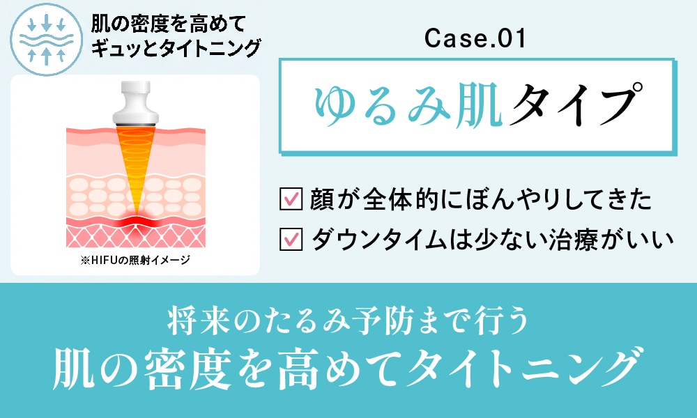 【肌を引き締める】 肌の密度を高めてギュッとタイトニング