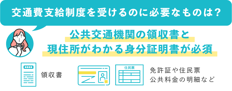交通費支給制度を受けるのに持参が必要なものはありますか？