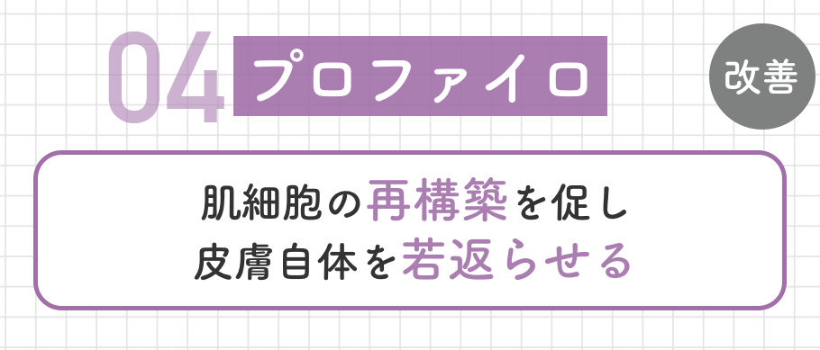 《肌を再構築してシワ改善》<br />
プロファイロ