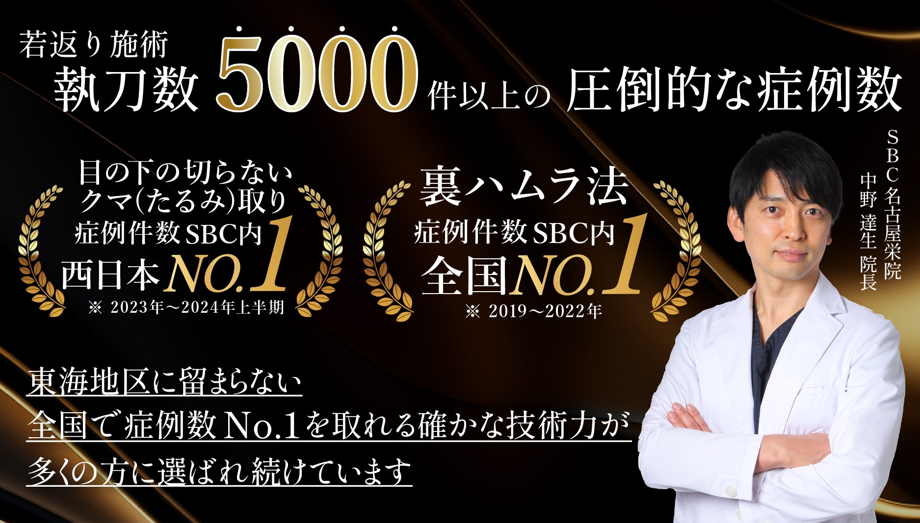 症例数5000件以上の経験から、お客様に最適なクマ取り治療をご提案！