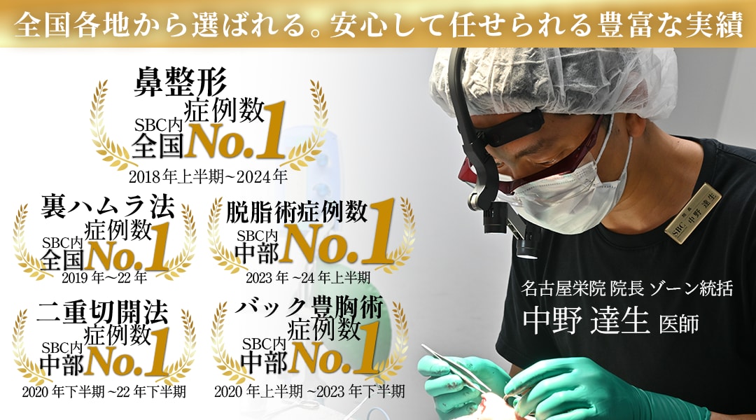 中野達生院長の豊富な実績