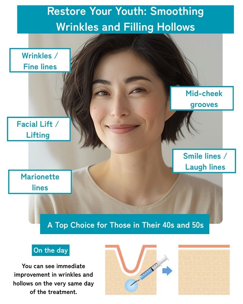For those looking to restore youthfulness by smoothing wrinkles and filling hollows.
