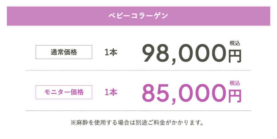 <b>湘南美容クリニックでの値段</b>