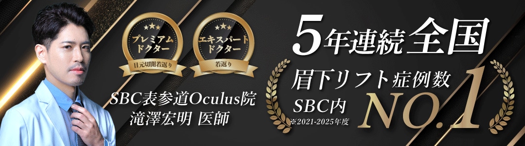 眉下切開 SBC内症例数5年連続全国No.1