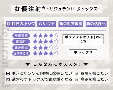 ④グレードアップ！女優注射®~リジュランi＋ボトックス~