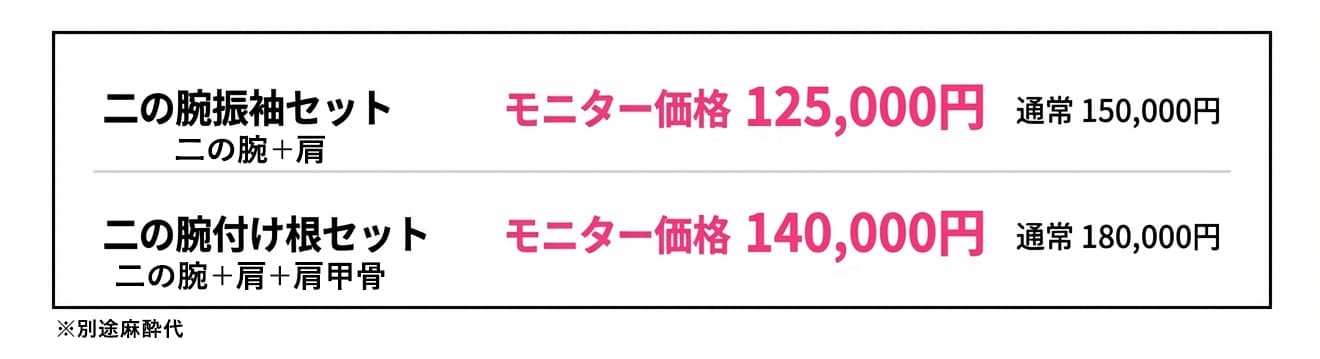 <h3>二の腕 脂肪吸引注射 価格</h3>
